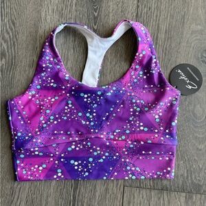 Exotica ExoticAthletica Trance Purple Performance T Back Comfort Crop Top